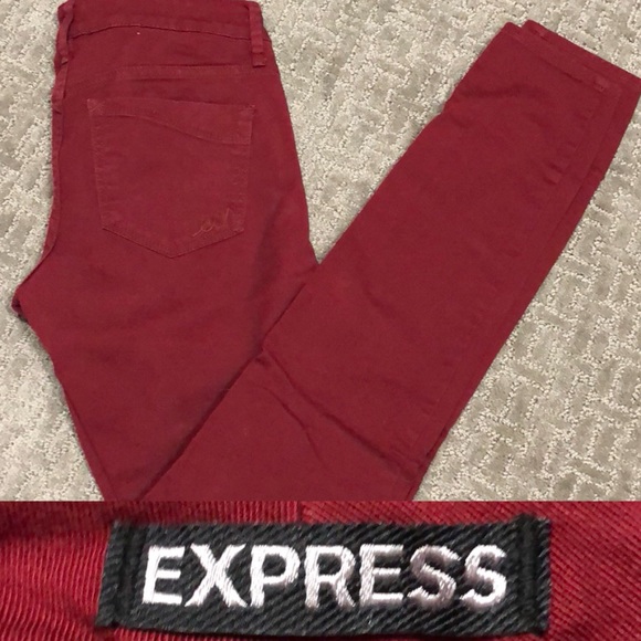 Express Denim - Express Maroon Skinny Jeans